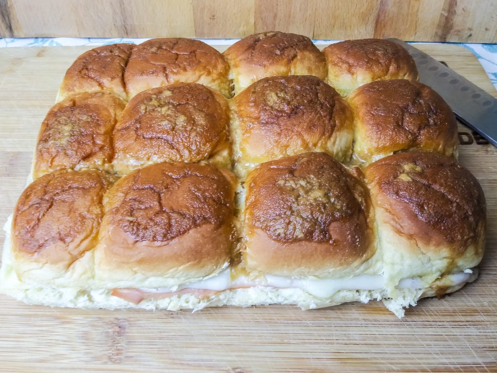 ham and cheese sliders fresh from oven